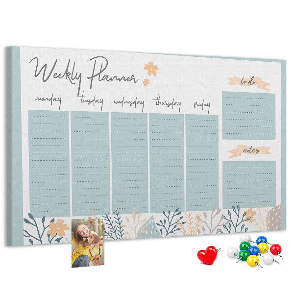 Cork board Weekly schedule