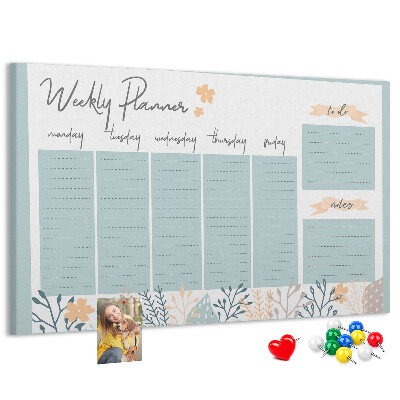 Cork board Weekly schedule