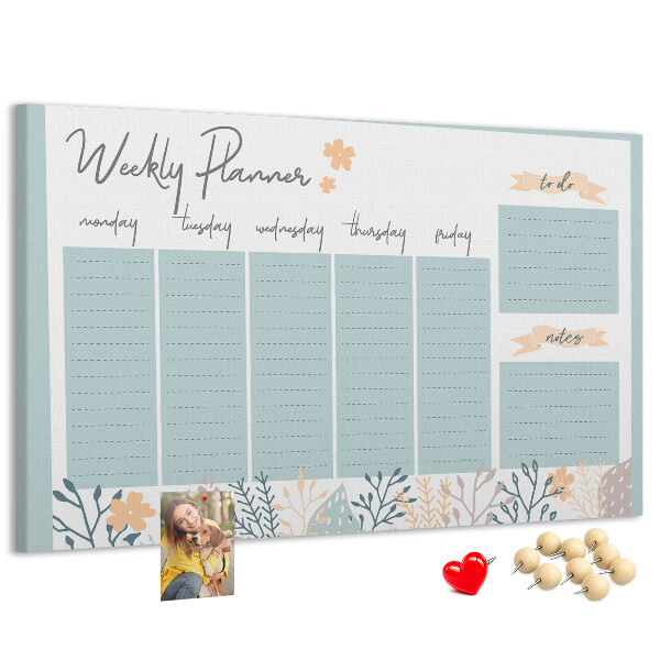 Cork board Weekly schedule
