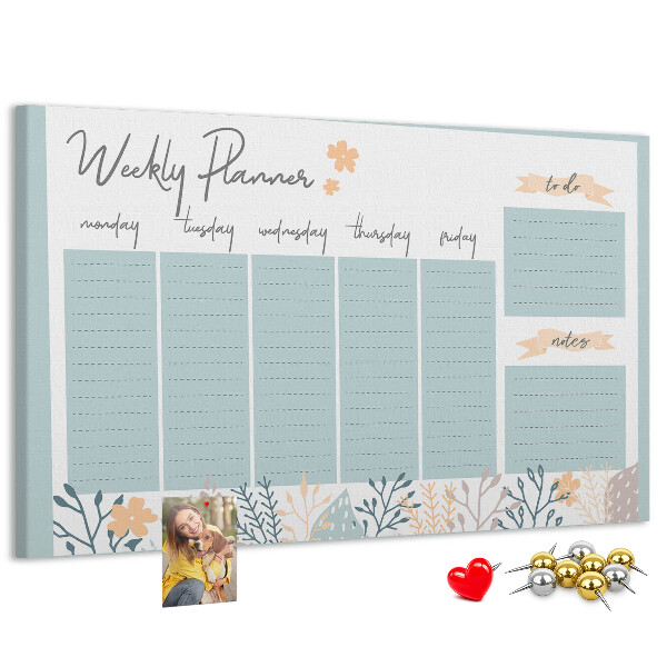 Cork board Weekly schedule