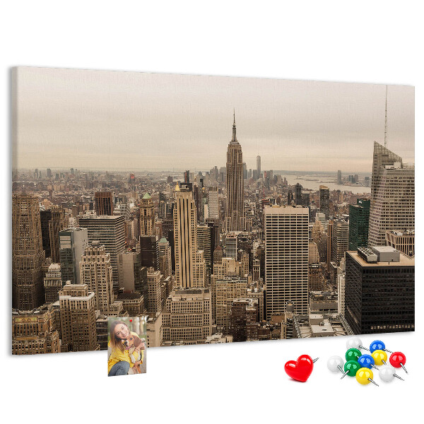 Cork board City landscape