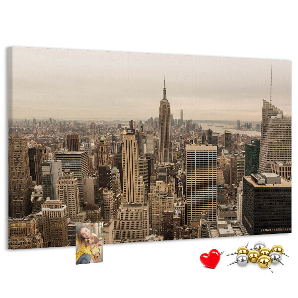 Cork board City landscape
