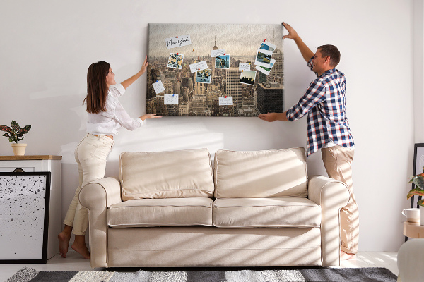 Cork board City landscape