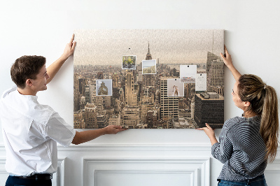 Cork board City landscape