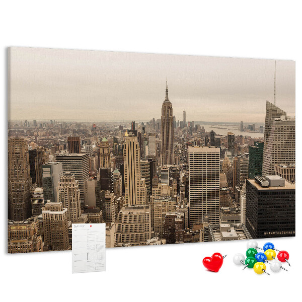 Cork board City landscape