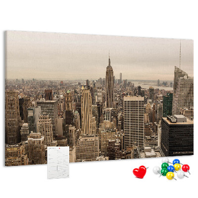 Cork board City landscape