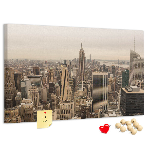 Cork board City landscape