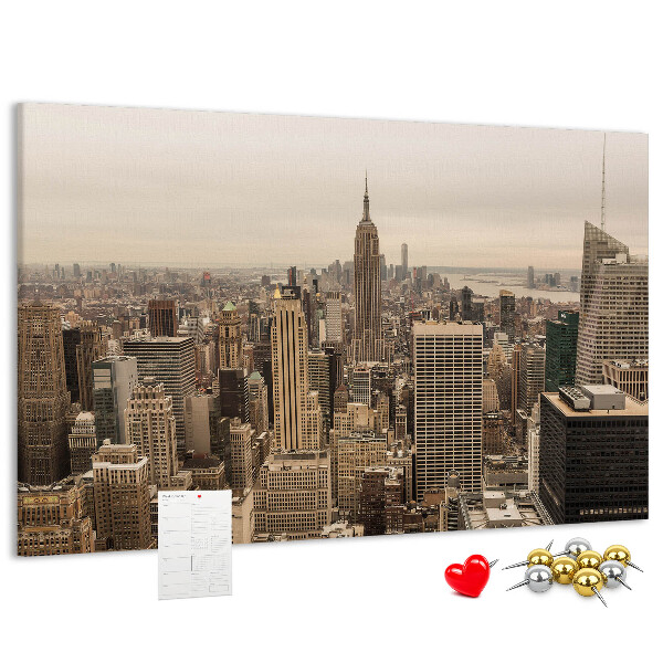 Cork board City landscape