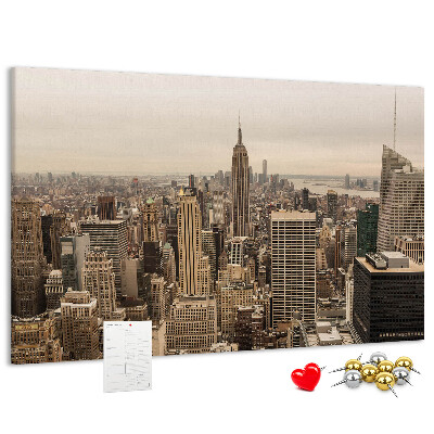 Cork board City landscape