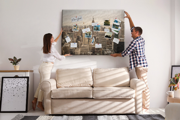 Cork board City landscape
