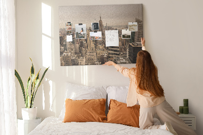 Cork board City landscape
