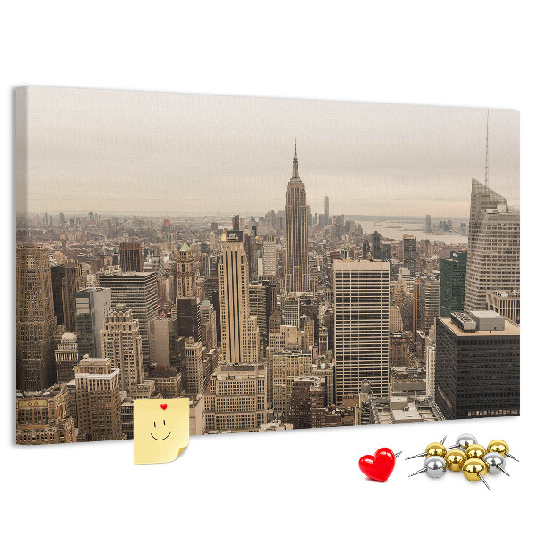 Cork board City landscape