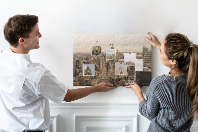 Cork board City landscape