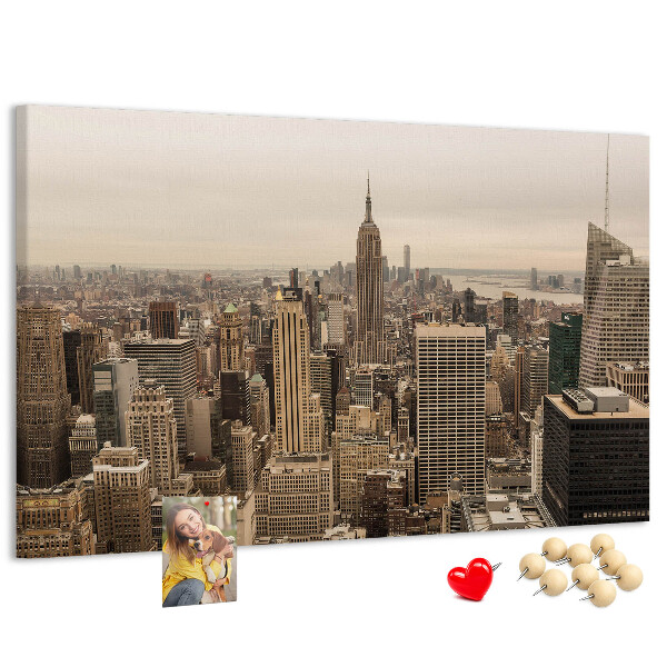 Cork board City landscape