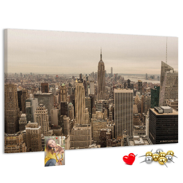 Cork board City landscape