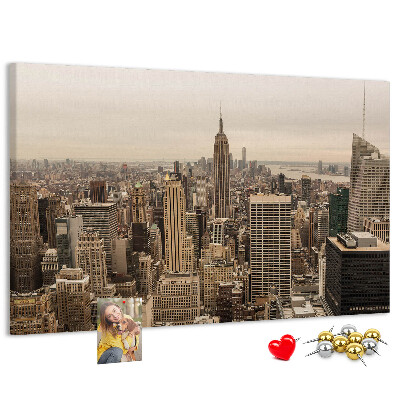 Cork board City landscape
