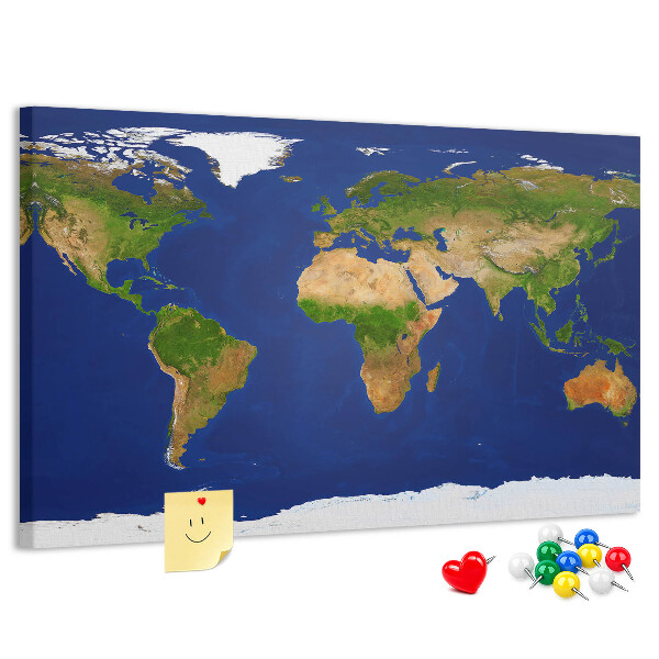 Cork display board Large world map