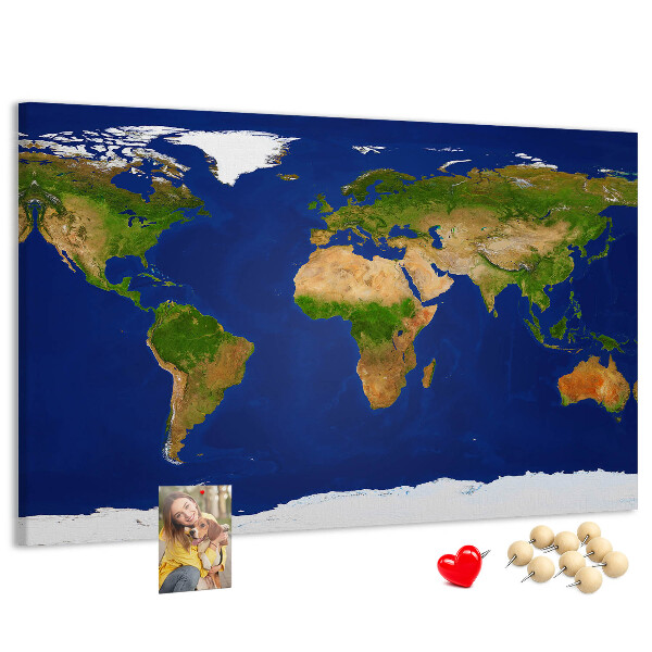 Cork display board Large world map