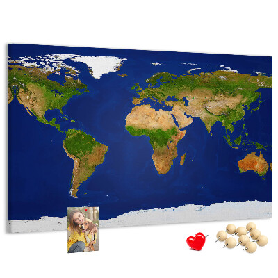 Cork display board Large world map