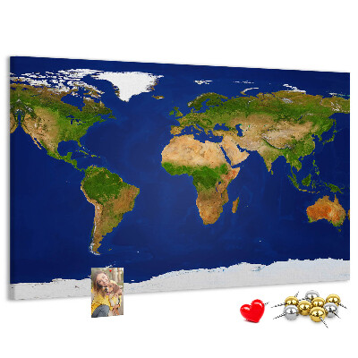 Cork display board Large world map