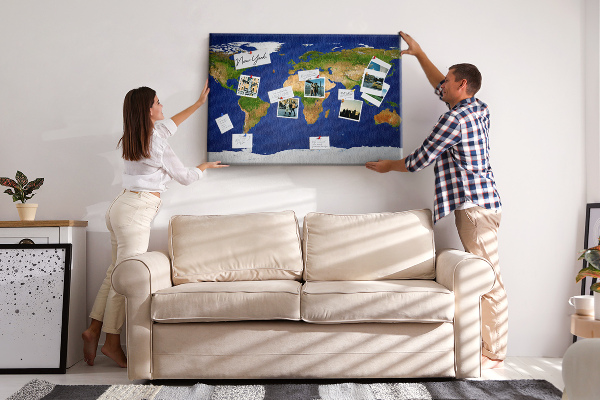Cork display board Large world map