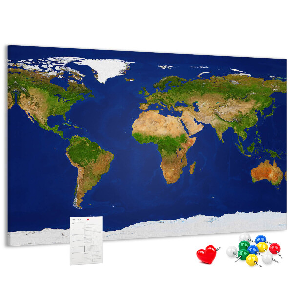 Cork display board Large world map