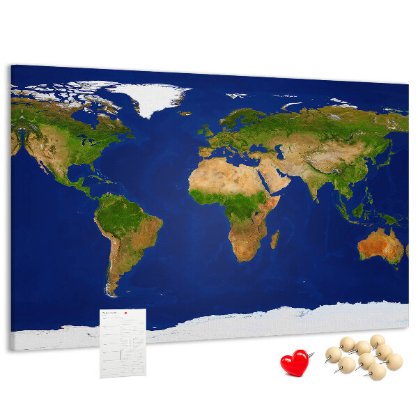 Cork display board Large world map