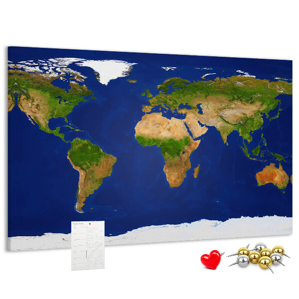 Cork display board Large world map