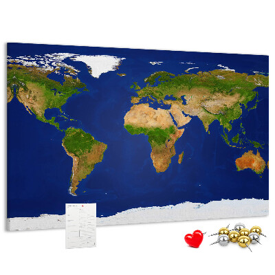 Cork display board Large world map