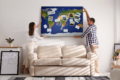 Cork display board Large world map