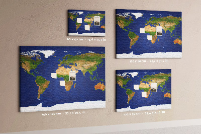 Cork display board Large world map