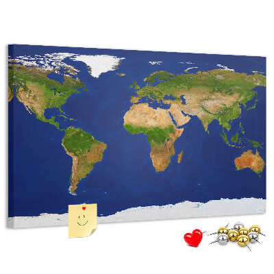 Cork display board Large world map