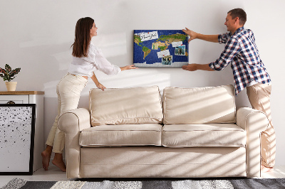 Cork display board Large world map
