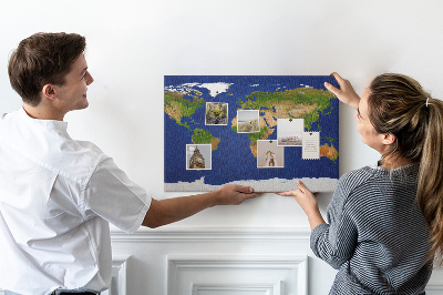 Cork display board Large world map