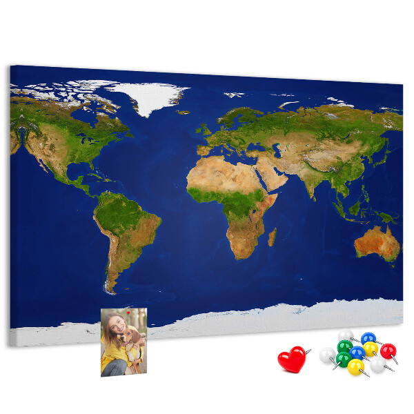 Cork display board Large world map
