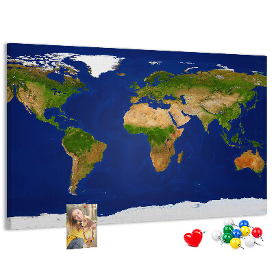 Cork display board Large world map