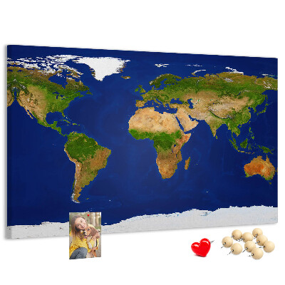 Cork display board Large world map