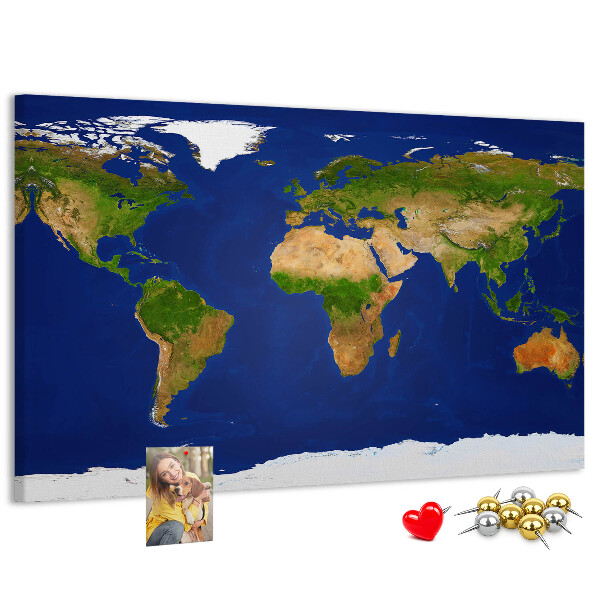 Cork display board Large world map