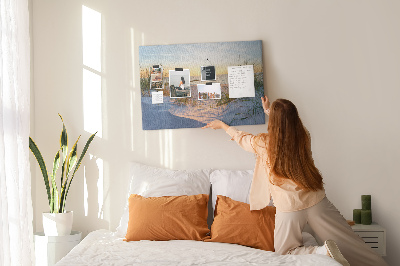 Cork memo board Sunset on the beach