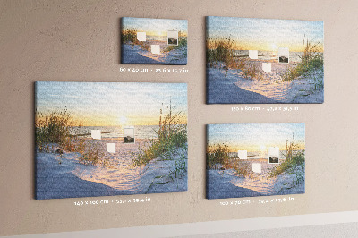 Cork memo board Sunset on the beach