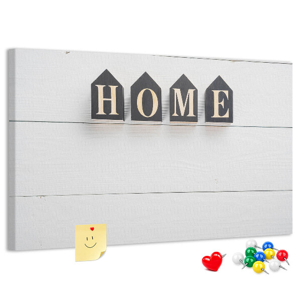 Cork display board Home lettering