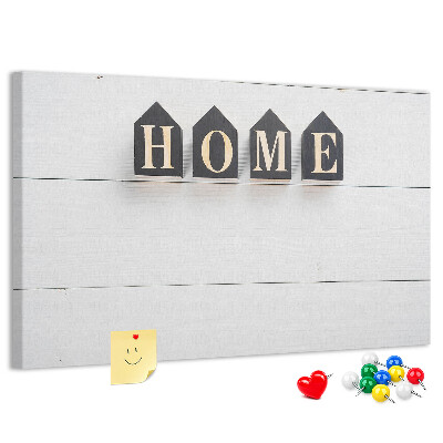Cork display board Home lettering