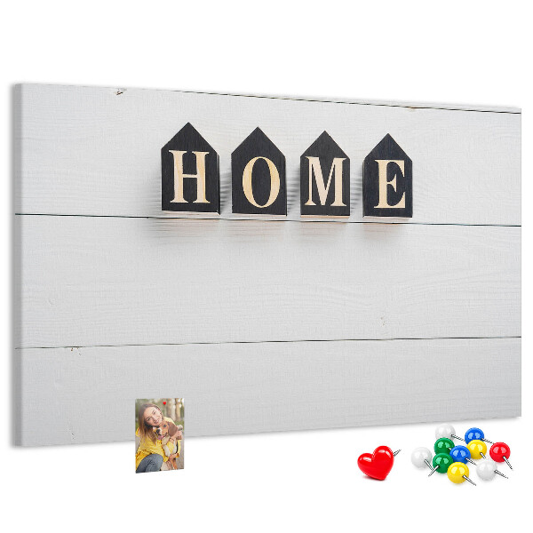 Cork display board Home lettering