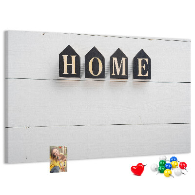 Cork display board Home lettering