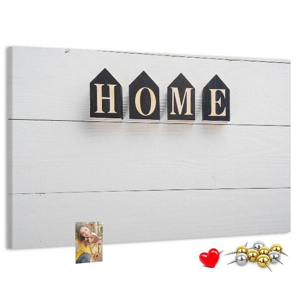 Cork display board Home lettering