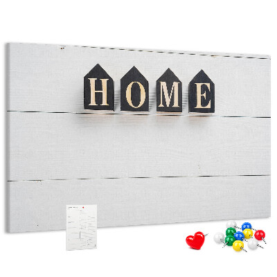 Cork display board Home lettering