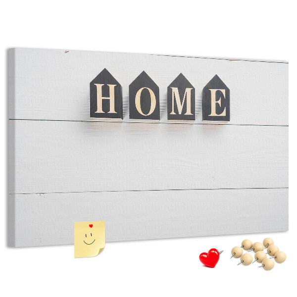 Cork display board Home lettering