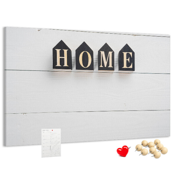 Cork display board Home lettering