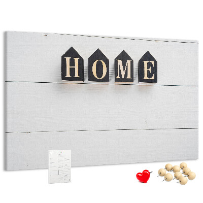 Cork display board Home lettering