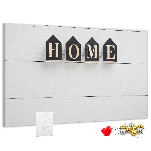 Cork display board Home lettering